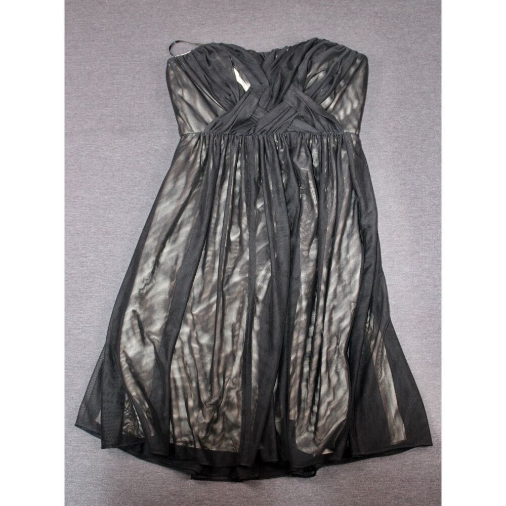Max & Cleo NWT Black Strapless Tulle Cocktail Party Dress Size 4